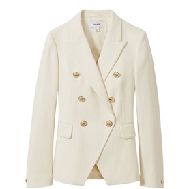Tally Textured Double-Breasted Blazer
