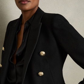 Tally Textured Double-Breasted Blazer