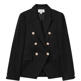 Tally Textured Double-Breasted Blazer