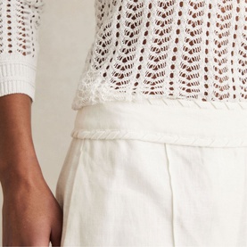 Fawn Linen Whipstitch Shorts