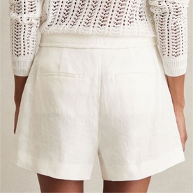 Fawn Linen Whipstitch Shorts