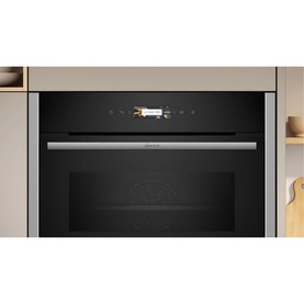 N70 Built In Compact Oven with Microwave Function Stainless Steel