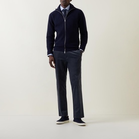 Ribbed Zip-Through Sweater
