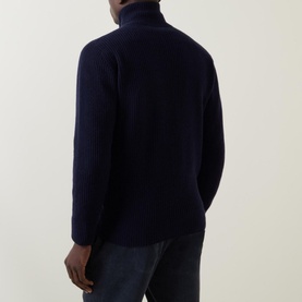Ribbed Zip-Through Sweater