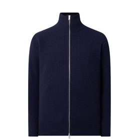 Ribbed Zip-Through Sweater