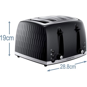 Honeycomb Toaster 4 Slice Black