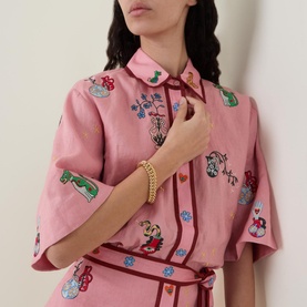 Timmy Embroidered Mini Shirt Dress