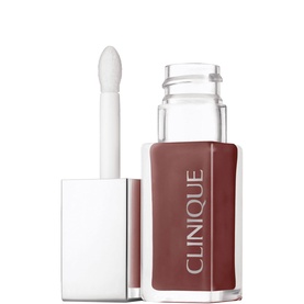Clinique Pop Lip and Cheek Oil in Nude Honey, 7ml, deep rosy-brown tinted oil with doe-foot applicator, white square bottle