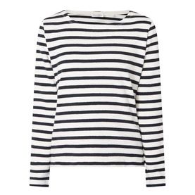 Striped Boat-Neck Top