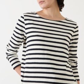 Striped Boat-Neck Top