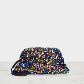 Part Two Dalina Sequin Crossbody Bag in multi, all-over sequin embellishment, pouch silhouette with black crossbody strap