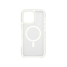 Ideal of Sweden iPhone 16 Pro Max Bumper Case in white, clear back with MagSafe ring and white bumper frame
