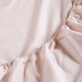 200 Thread Count Organic Percale Fitted Sheet Powder Pink