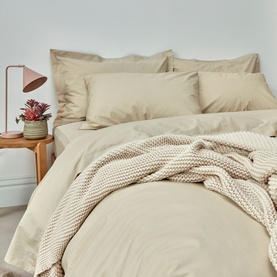 200 Thread Count Organic Percale Duvet Set Hazelnut
