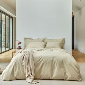 200 Thread Count Organic Percale Duvet Set Hazelnut