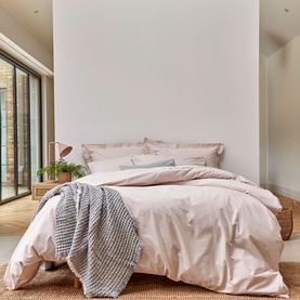 200 Thread Count Organic Percale Duvet Set Powder Pink