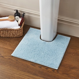 Deep Pile Pedestal Mat Soft Chambray