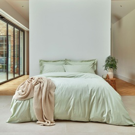 200 Thread Count Organic Percale Duvet Set Sage