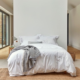 200 Thread Count Organic Percale Duvet Set White
