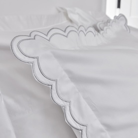 Scallop Edge Duvet Set Silver