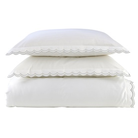 Scallop Edge Duvet Set Silver