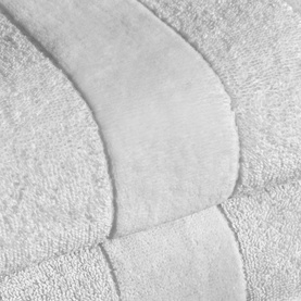 Christys Prism Towel Whitewash in white, 100% Turkish cotton with tonal stripe detail and soft finish, close-up texture shot