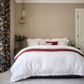 Scallop Edge Duvet Set Fire