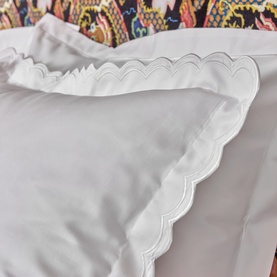 Scallop Edge Duvet Set White