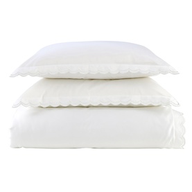 Scallop Edge Duvet Set White
