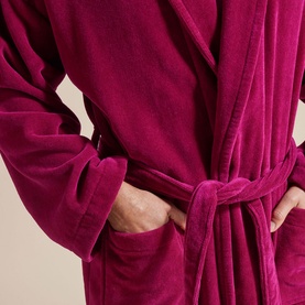 Supreme Velour Bathrobe Raspberry