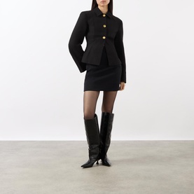 Light-Twill Peplum Blazer