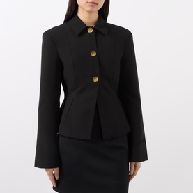 Light-Twill Peplum Blazer