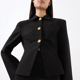 Light-Twill Peplum Blazer