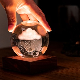 Amber Rain Cloud Crystal Light