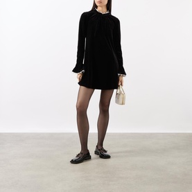 Velvet A-Line Mini Dress