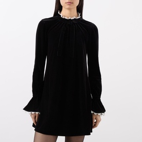 Velvet A-Line Mini Dress