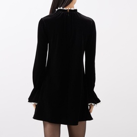 Velvet A-Line Mini Dress