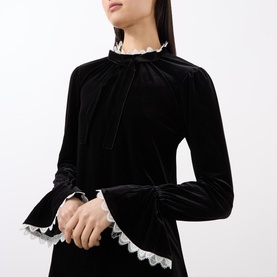 Velvet A-Line Mini Dress