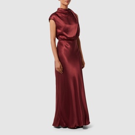 Sienna Petite Satin Draped Dress