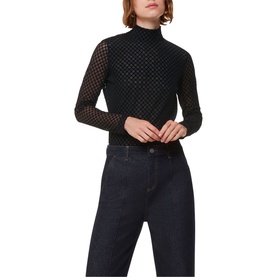 Checked Flocked Mesh Top