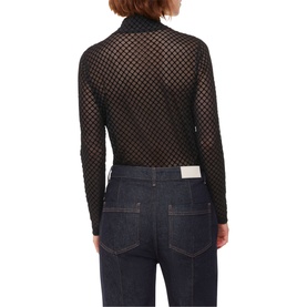 Checked Flocked Mesh Top