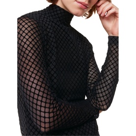 Checked Flocked Mesh Top
