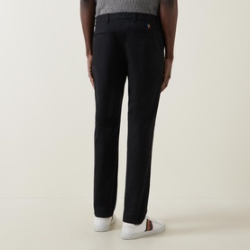 Embroidered Logo Slim-Leg Chinos