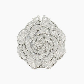 Bling Floral Diamante Embellished Clutch