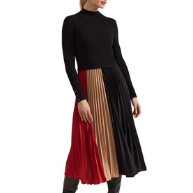 Kiera Colourblock Pleated Dress