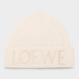 Logo Ribbed Knit Beanie Hat