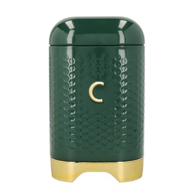Three-Piece Textured Geometric Tea, Coffee & Sugar Canister Set