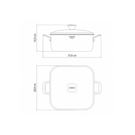 3-Ply Stainless Steel Square Casserole 26cm