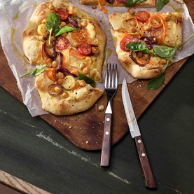 Set of Six Wooden Handle Table Fork