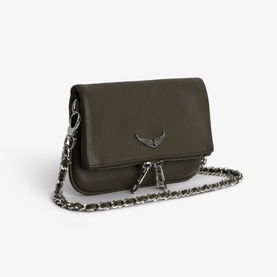 Wings Logo Leather Shoulder Bag